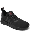 Adidas Originals Women's Nmd R1 Primeblue Knit Low Top Sneakers In Black