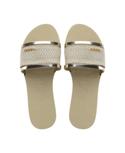 Havaianas You Trancoso Flat Sandals In Sand Gray