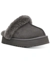 Ugg Gray Mule In Mutton With 3cm Platfoarm In Charcoal