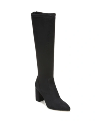 Franco Sarto Women's Katherine Block Heel Pointed Toe Knee High Boots In Black Suede