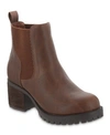 Mia Jonna Womens Faux Leather Block Heel Chelsea Boots In Luggage