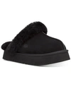 Ugg Disquette Sheepskin Platform Slippers In Black
