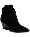 Jessica Simpson Women's Zadie Pull-on Western Booties Women's Shoes In Black Suede
