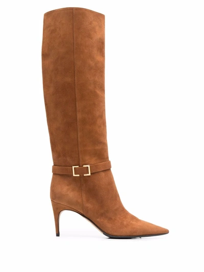 Sergio Rossi Sr Mini Prince Suede Boots In Brown