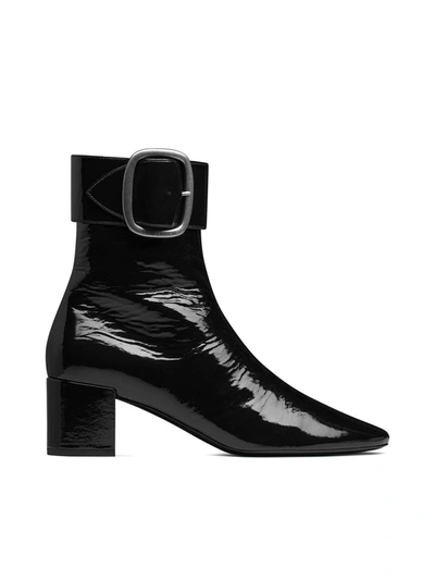 Saint Laurent Joplin Boots In Painted Leather In Black