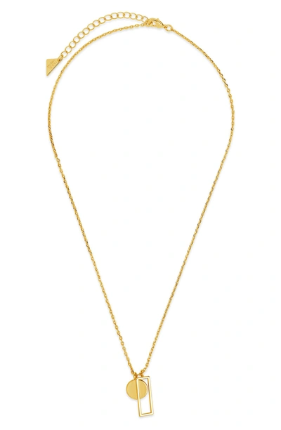 Sterling Forever 14k Gold Plated Geometric Charm Pendant Necklace