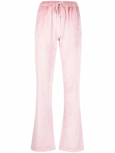 Moncler Pink Velvet Lounge Pants In 523 Pink