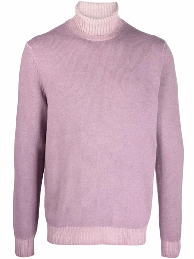 Malo Roll-neck Wool Jumper In Pink