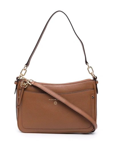 Michael Michael Kors Jet Set Leather Shoulder Bag In Brown