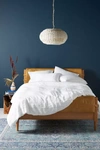 Anthropologie Stitched Linen Duvet Cover By  In White Size Queen Set