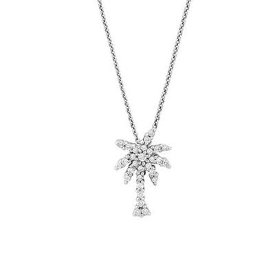 Roberto Coin 18k White Gold Tiny Treasures Small Diamond Palm Tree Pendant