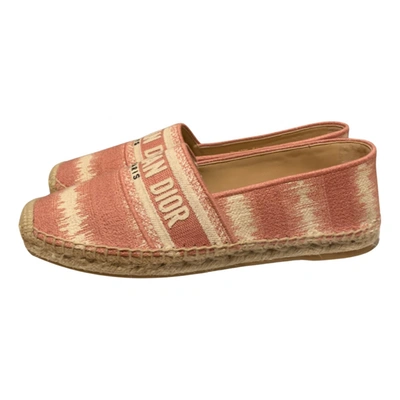 Pre-owned Dior Cloth Espadrilles In Pink