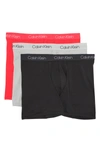 Calvin Klein 3-pack Boxer Briefs In I98 Pprd/hr/blk