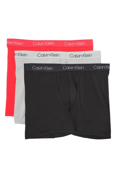Calvin Klein 3-pack Boxer Briefs In I98 Pprd/hr/blk