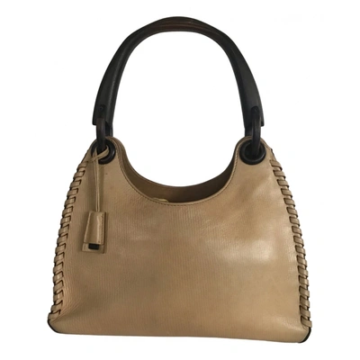 Pre-owned Gucci Leather Handbag In Beige