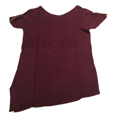 Pre-owned The Kooples Linen T-shirt In Burgundy