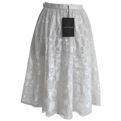 Pre-owned Needle & Thread Mini Skirt In White