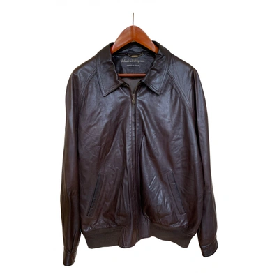 Pre-owned Ferragamo Leather Jacket In Brown