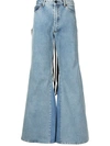 Natasha Zinko Fringe-detailing Flared Jeans In Blau