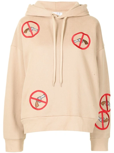 Natasha Zinko No-guns Printed Hoodie In Beige