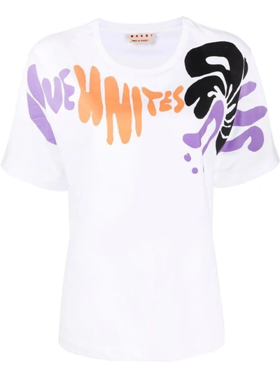Marni Graphic Print Short-sleeve T-shirt In White
