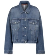 Acne Studios Blue Relaxed Cropped Fit Denim Jacket In Blue