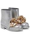 Jw Anderson Chain Glitter Ankle Boots In Silver