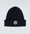 MONCLER WOOL RIBBED BEANIE,P00588153