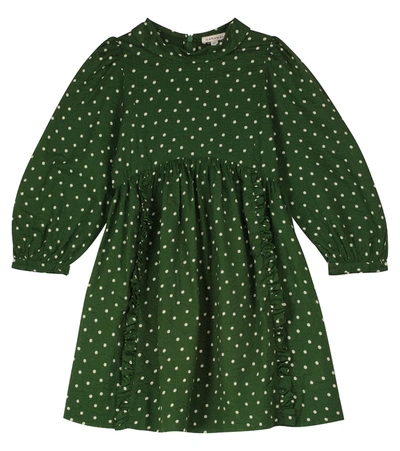 Caramel Kids' Earth Printed Cotton Dress In Green