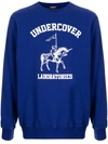 Undercover Cotton Fleece Graphic Sweatshirt In Blue