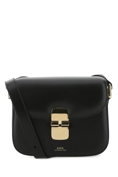 APC A.P.C. BLACK LEATHER MINI GRACE CROSSBODY BAG