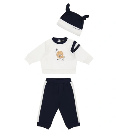 Monnalisa Baby Sweatshirt, Sweatpants And Hat Set In Multicoloured