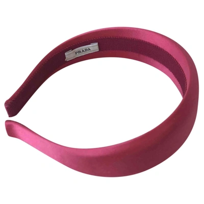 Pre-owned Prada Silk Hair Accessory In Pink