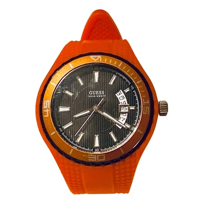 Pre-owned Guess Watch In Orange