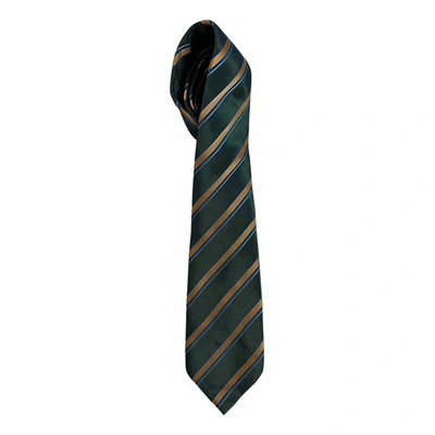 Pre-owned Brioni Silk Tie In Green