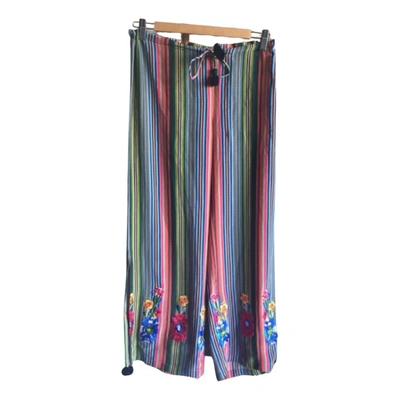 Pre-owned Figue Silk Large Pants In Multicolour