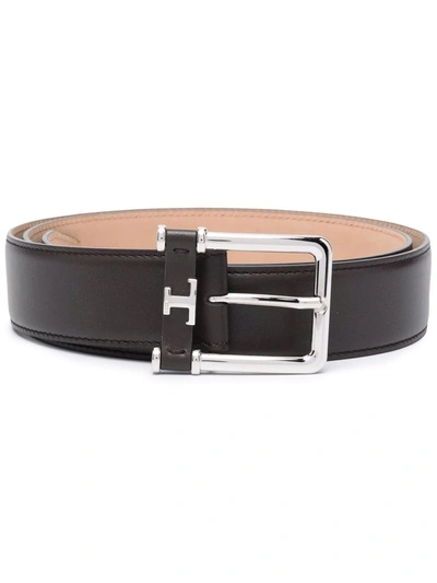 Tod's Leather Logo-detail Belt In Green