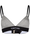 Tom Ford Logo-underband Cashmere Triangle Bra In 灰色