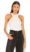 Agolde Off-white Organic Cotton Bea Cutaway Tank Top In White