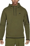 Nike Sportswear Tech Fleece Hoodie In Rough Green/ Black