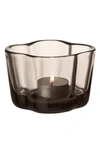 Iittala Aalto Recycled Glass Tealight Candle Holder In Linen