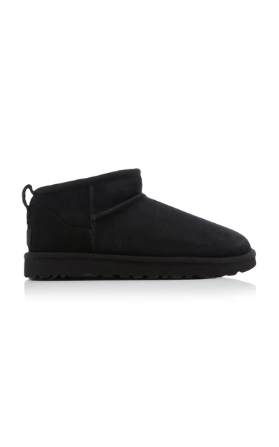 Ugg Classic Ultra Mini Sheepskin Ankle Boots In Black