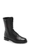 Manolo Blahnik Lugata Textured-leather Ankle Boots In Black