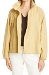 Eileen Fisher Stand Collar Organic Cotton Blend Jacket In Straw
