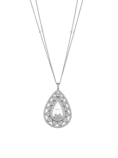 Chopard Women's Happy Diamonds 18k White Gold & Diamond Pendant Necklace