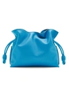Loewe Women's Mini Flamenco Knot Leather Clutch In Lagoon Blue