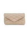 SAINT LAURENT WOMEN'S LARGE QUILTED LEATHER ENVELOPE CLUTCH,400014427717