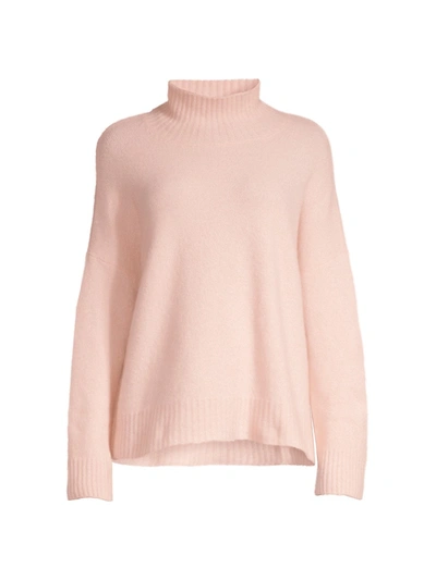 Eileen Fisher Raglan Sleeve Merino Wool Turtleneck Sweater In Dark Powder