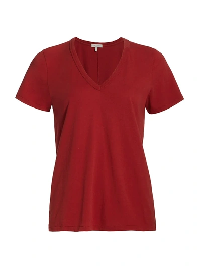 Rag & Bone Garment-dyed V-neck Tee In Winterberry