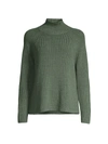 Eileen Fisher Merino Wool Mock Neck Raglan Sweater In Cyprs
